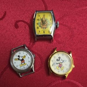 Set/3 Vintage Disney Character Watches